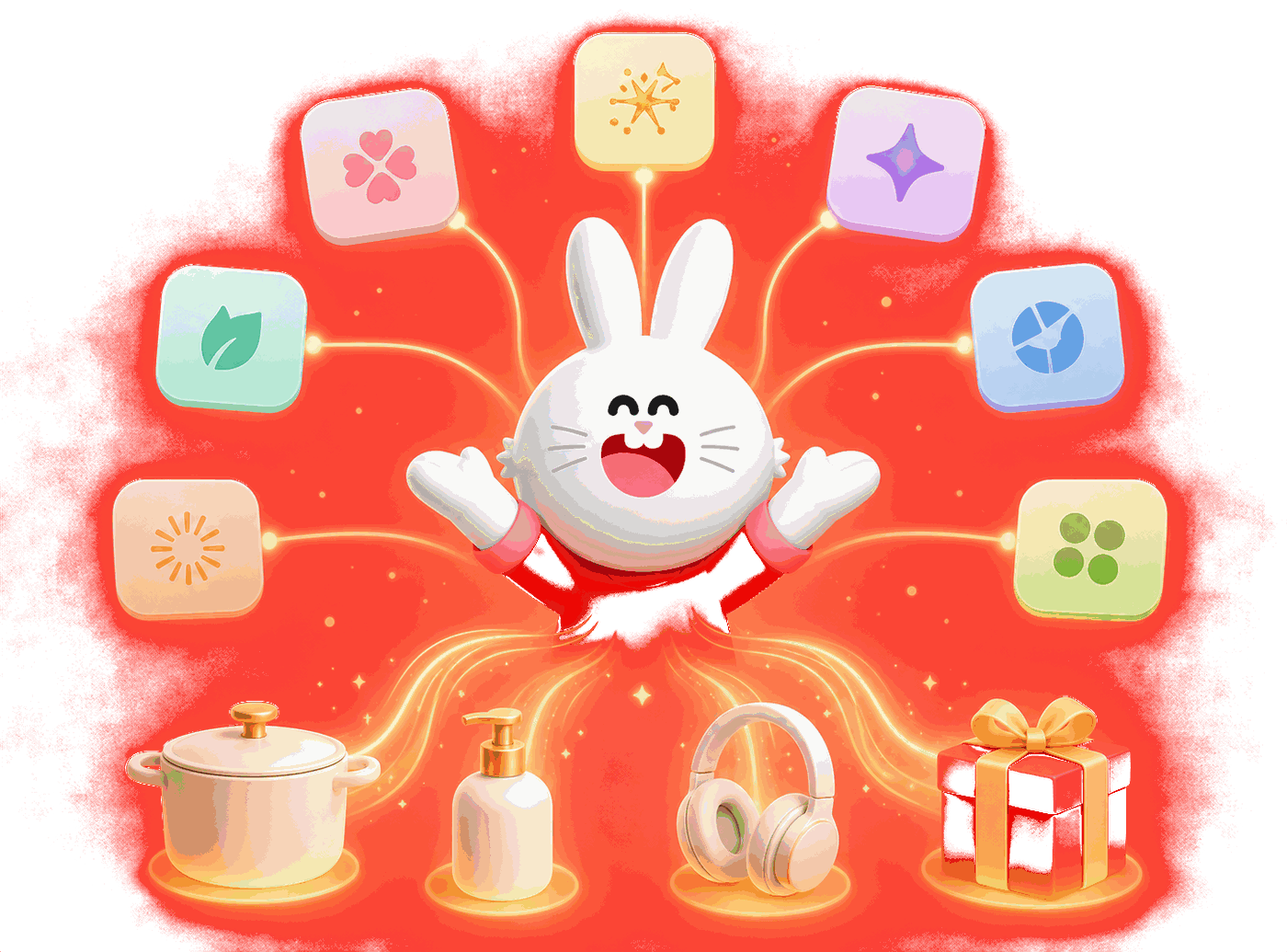 Presto mascot connecting loyalty programs to redeemable products